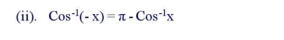 (ii). Cos^(-1)(-x)=π -Cos^(-1)x