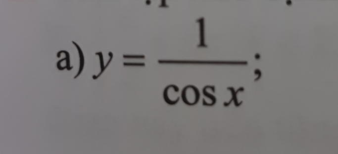 y= 1/cos x ;