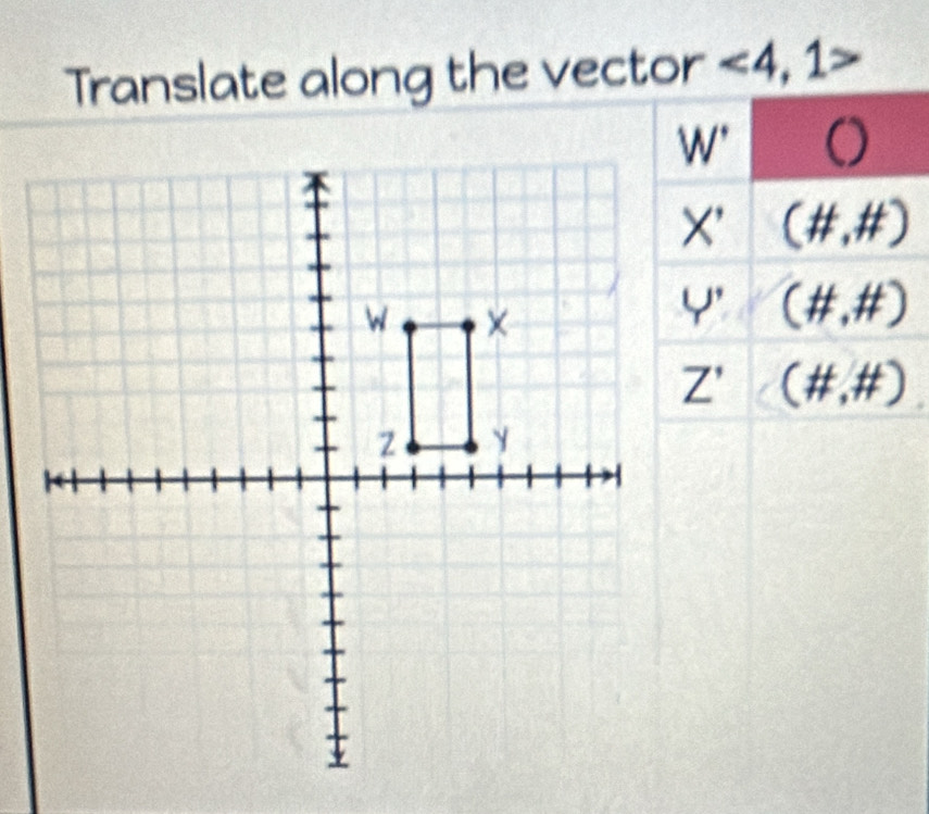 Translate along the vector <4,1>