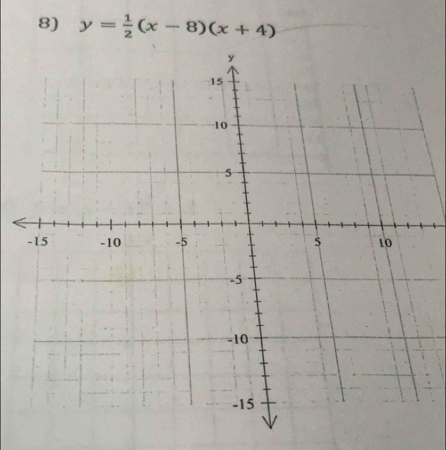 y= 1/2 (x-8)(x+4)