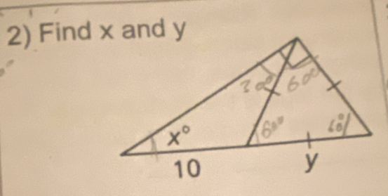 Find x and y