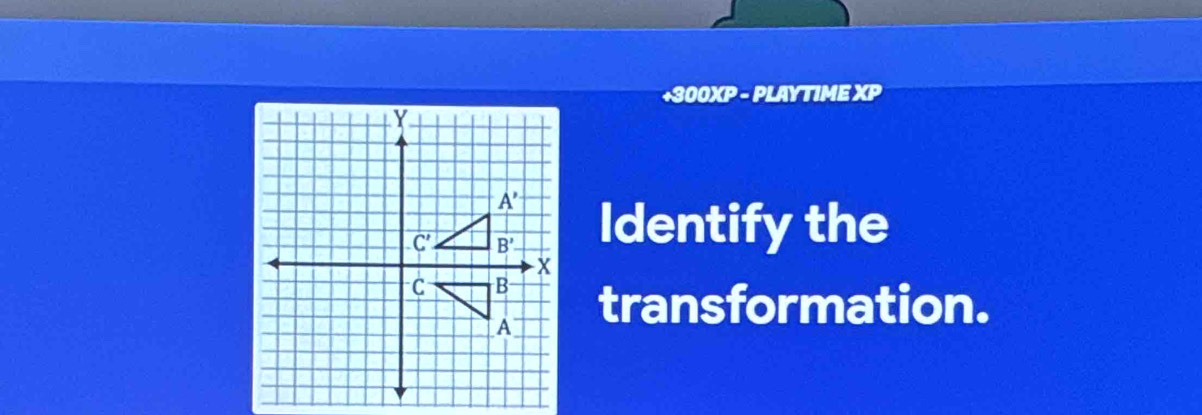 +300XP - PLAYTIME XP
Identify the
transformation.