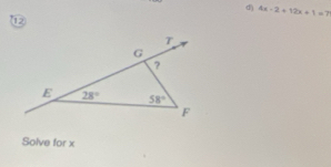 4x-2+12x+1=7
⑫
Solve for x