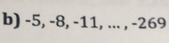 -5, -8, -11, ... , -269