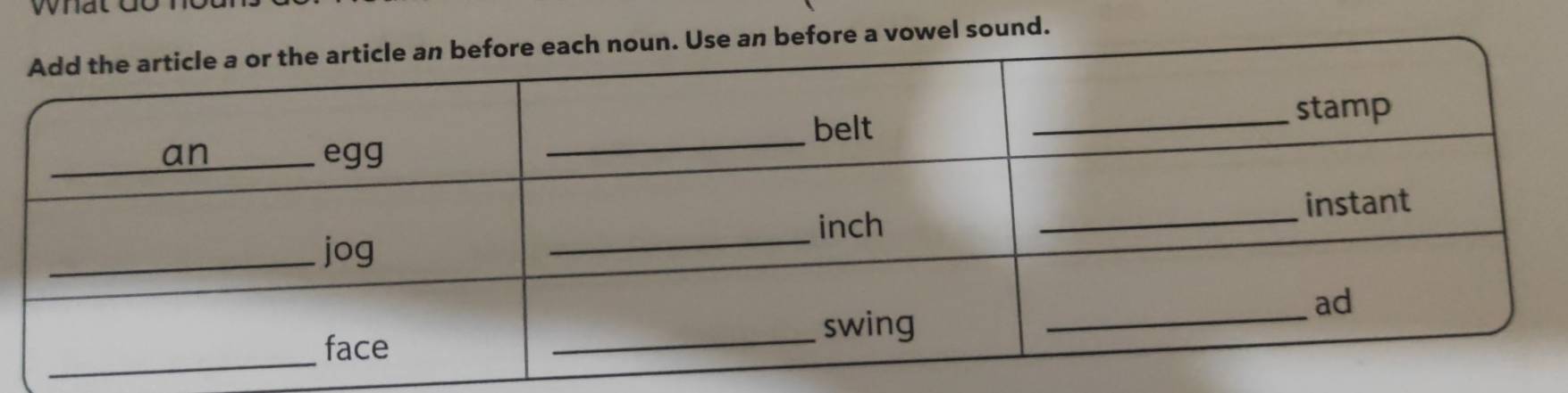 a vowel sound.