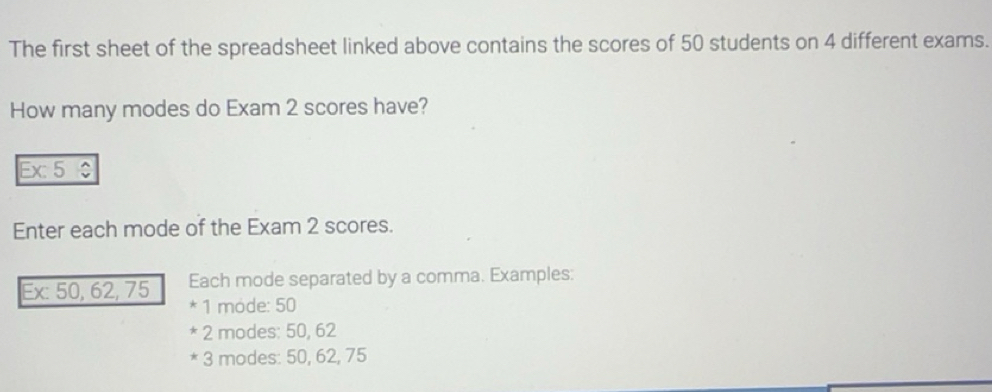 Solved: The first sheet of the spreadsheet linked above contains the ...