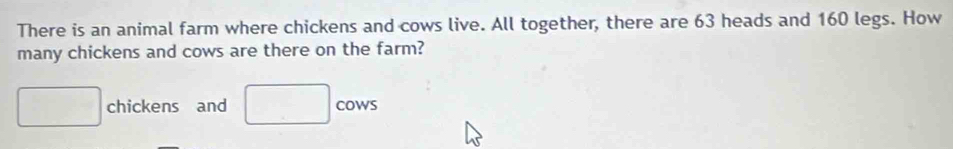 Solved: There is an animal farm where chickens and cows live. All ...