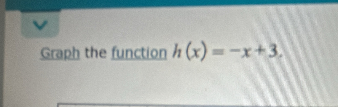 Graph the function h(x)=-x+3.