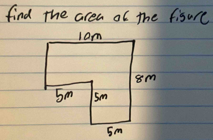 find The area of the fisure