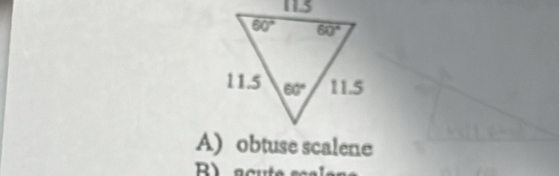 A) obtuse scalene