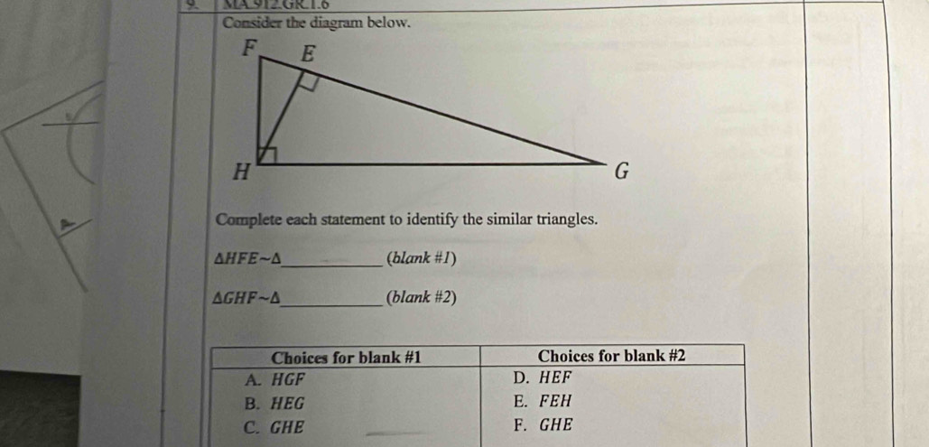 Solved: MA.912.GR 1.6 Consider the diagram below. Complete each ...