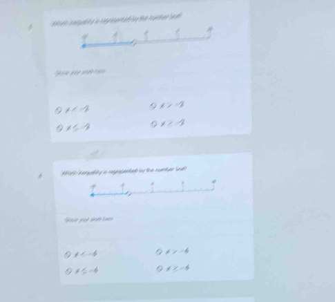 9 x 9 x>-2
0* 5=8 0x≥ -2
6
x x>-4
0+6=4 9 x≥ -4