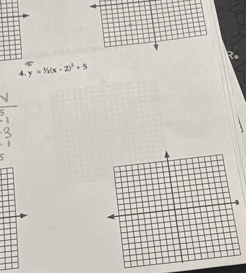 y=1/2(x-2)^2+5