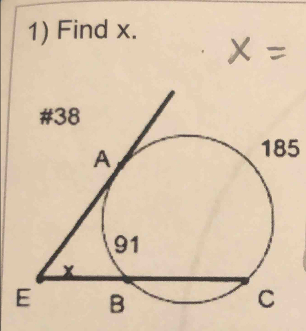 Find x.
185