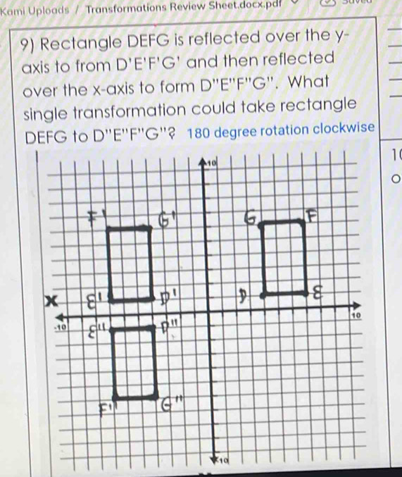 Solved: Kami Uploads / Transformations Review Sheet.docx.pd _ 9 ...