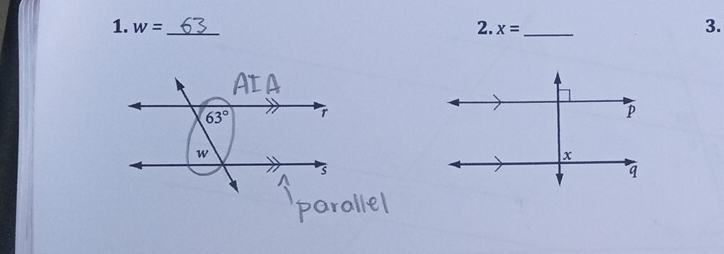 w= _ 2. x= _
3.