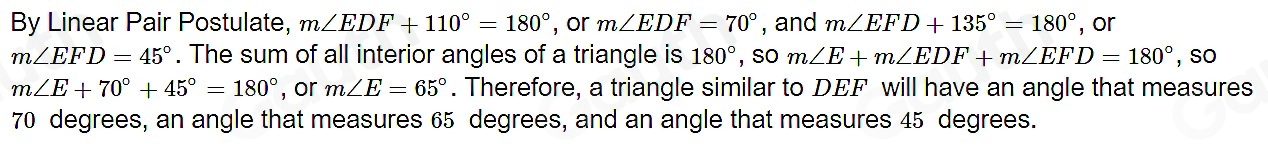 Solved: Triangle DEF is shown below. Use the drop-down menus to explain ...