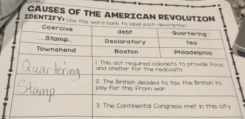 me 
CAUSES OF THE AMERICAN REVOLUT 
IDENTIF