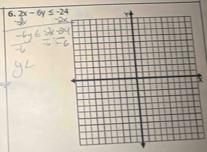 2x-6y≤ -24