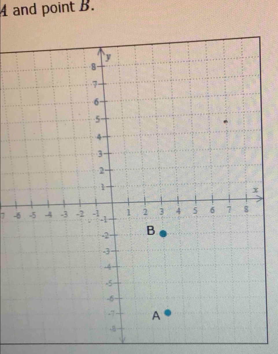 4 and point B. 
7 -