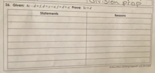 Given: 4c-d=f.d=c-e.f=d+c