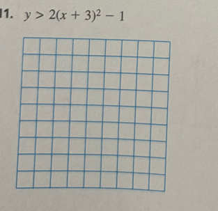 I1. y>2(x+3)^2-1