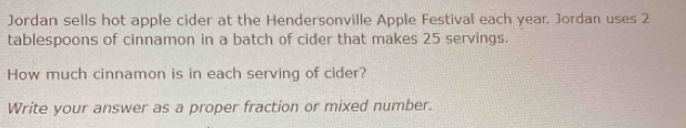 Solved: Jordan sells hot apple cider at the Hendersonville Apple ...