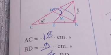 AC= _cm. ,
BD= _cm. ,
Dn