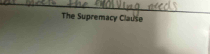 The Supremacy Clause