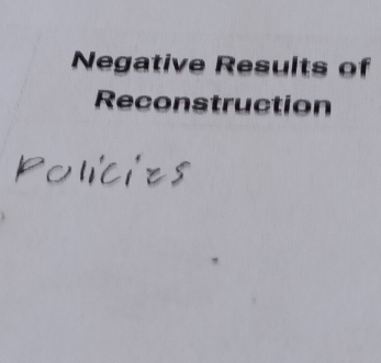 Negative Results of 
Reconstruction