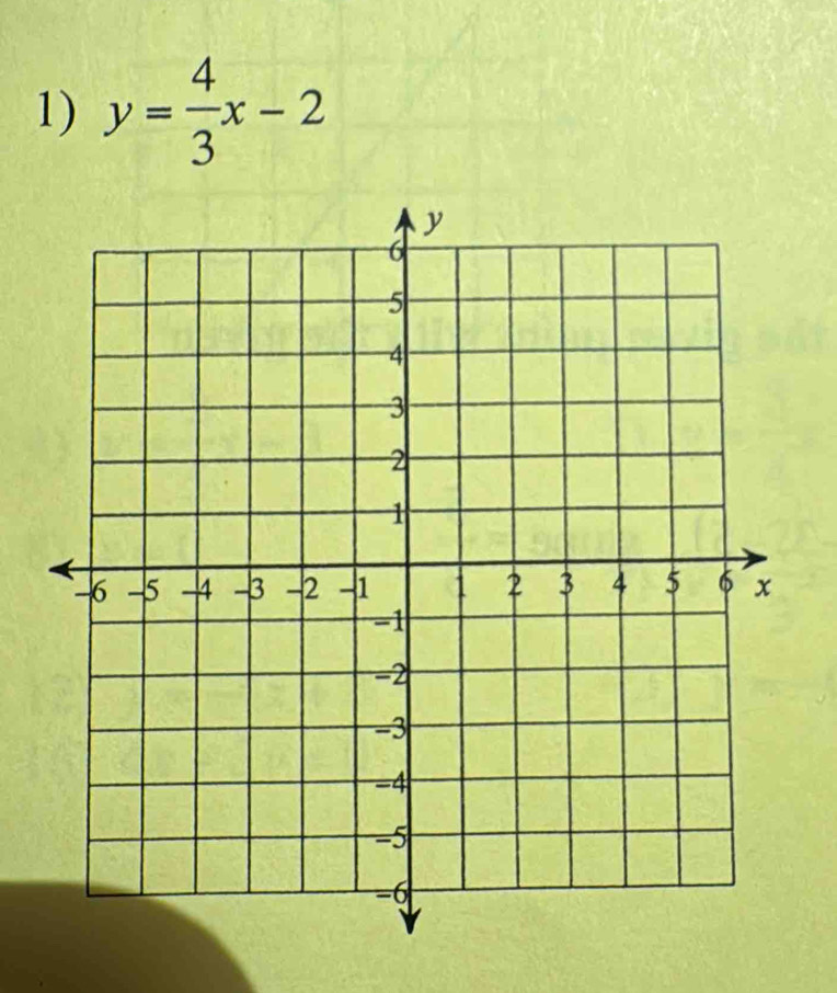 y= 4/3 x-2