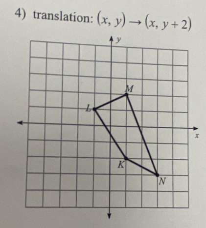 translation: (x,y)to (x,y+2)