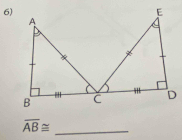 overline AB≌