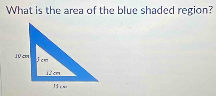 What is the area of the blue shaded region?