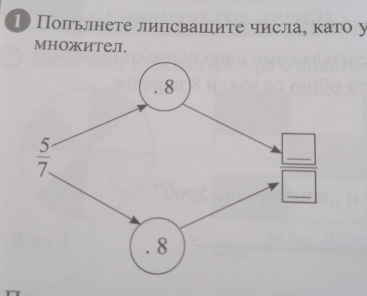 1Попьлнете лилсвашите числа, като у
мнOжитеЛ.