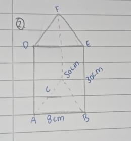 F
② 
o
E
3acm
C socm
A 8cm B