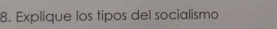 Explique los tipos del socialismo