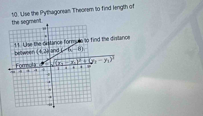 Use the Pythagorean Theorem to find length of