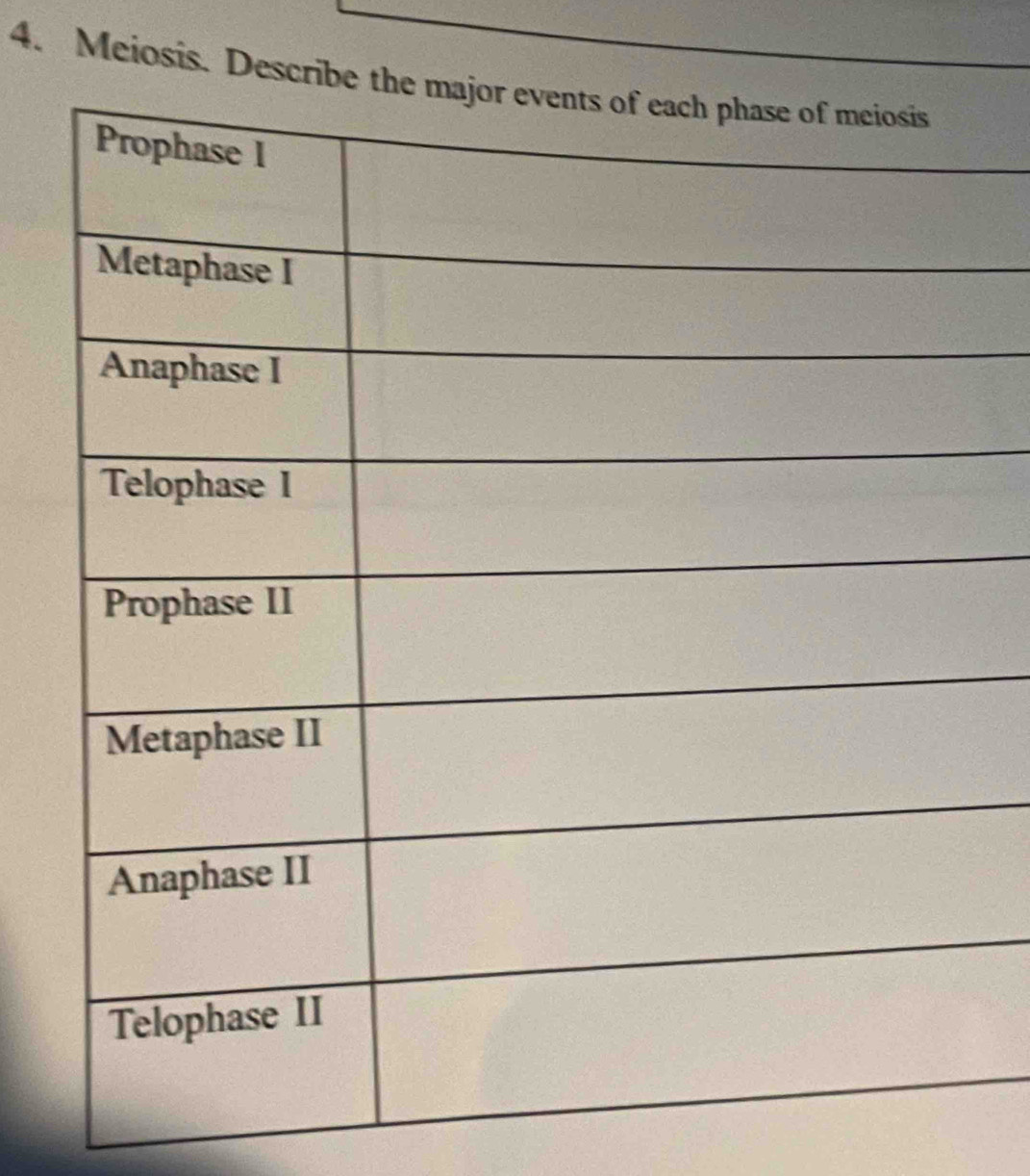 Meiosis. Describ