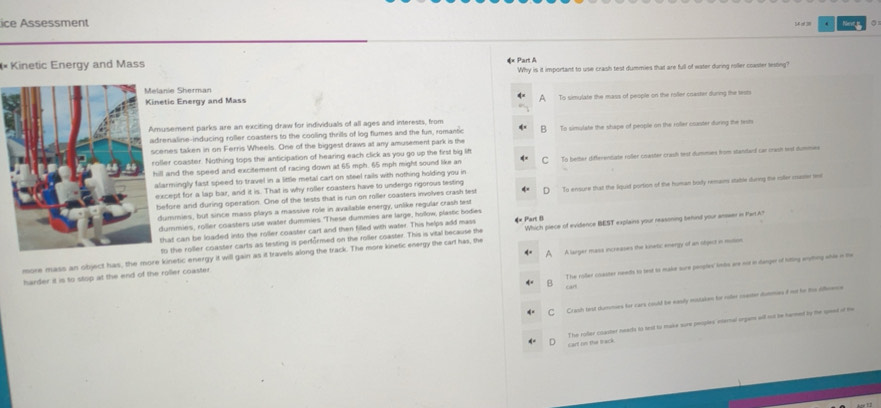Solved: ice Assessment 54d 3 × Kinetic Energy and Mass × Part A Why is ...