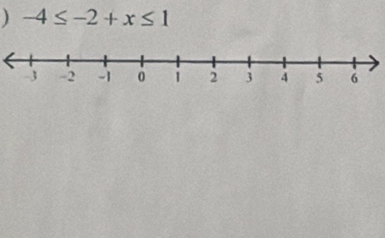 ) -4≤ -2+x≤ 1