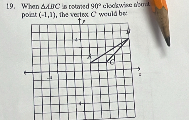 When △ ABC is rotated 90° clockwise about