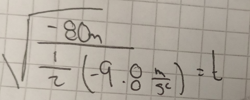 sqrt(frac -80n) 1/2 (-9· 8 5/3^2 )=t