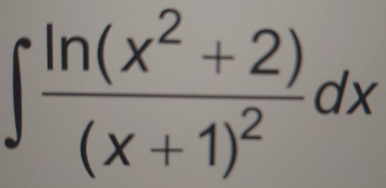 ∈t frac ln (x^2+2)(x+1)^2dx