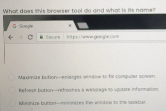 Solved: What does this browser tool do and what is its name? G Google × ...