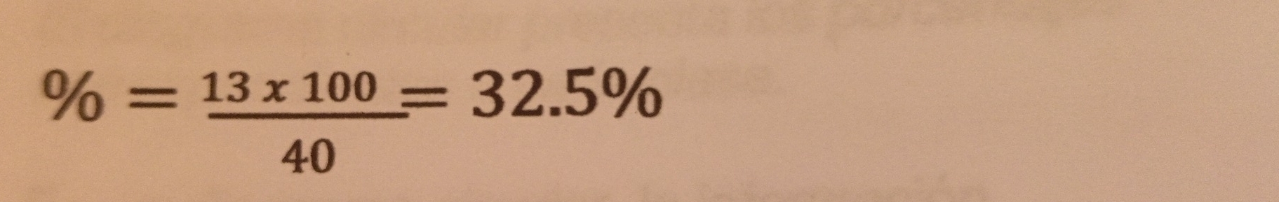 % = (13* 100)/40 =32.5%