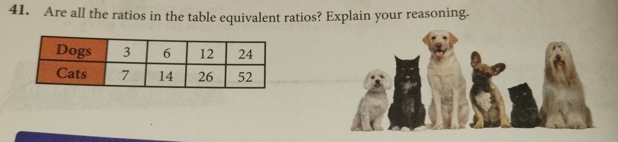 Are all the ratios in the table equivalent ratios? Explain your reasoning.