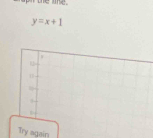 y=x+1
Try again