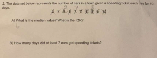 Solved: The data set below represents the number of cars in a town ...