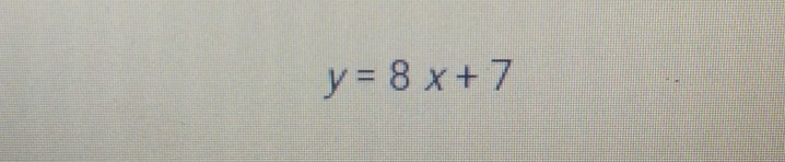 y=8x+7